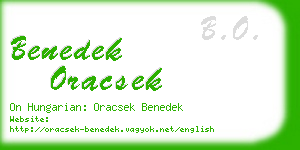 benedek oracsek business card